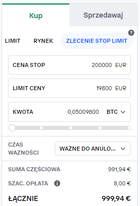stop limit coinbase