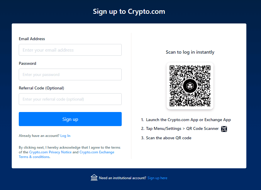 Rejestracja na crypto.com