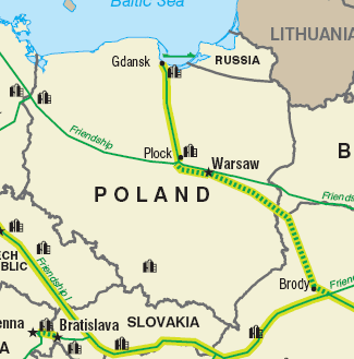 Mapa ropociągów w Polsce